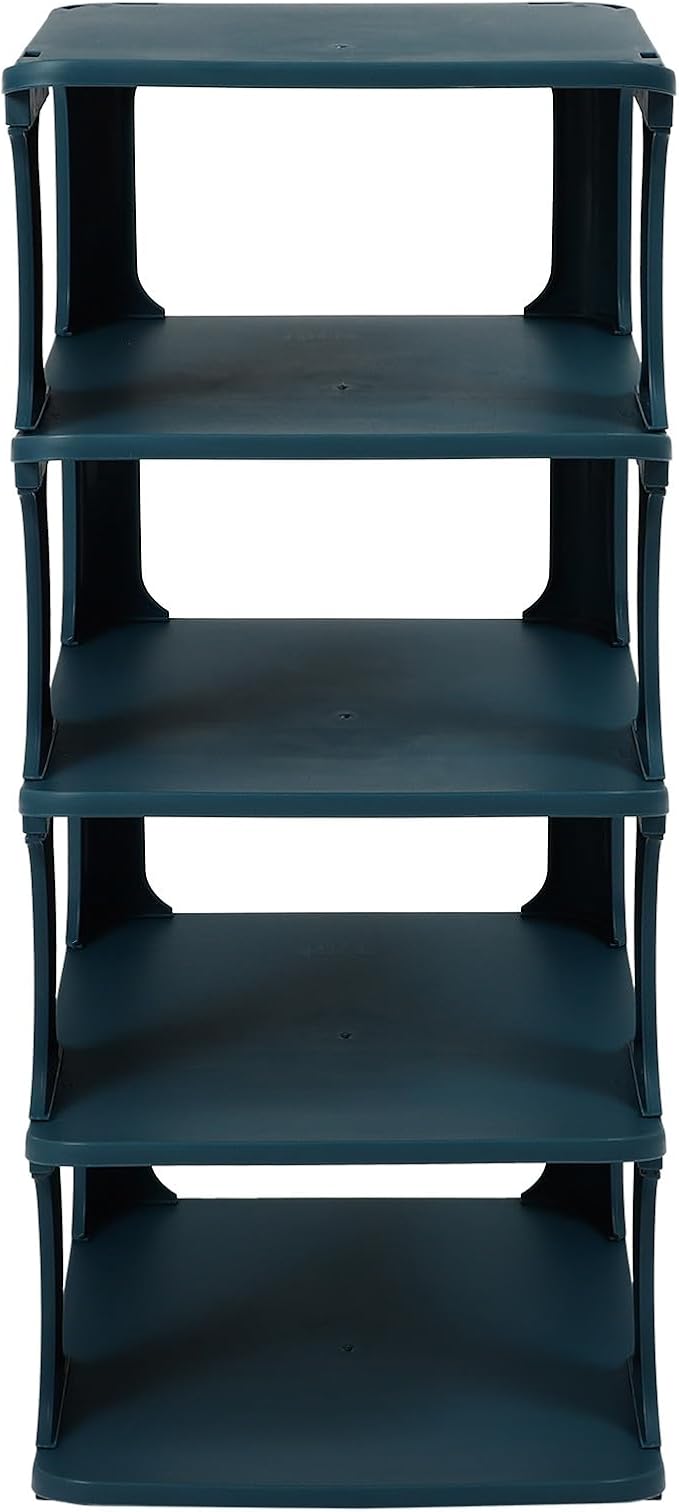 Garneck Multi-layer Plastic Shoe Organizer Rack Sturdy Walkway Storage Shelf for Hallway DIY Combination Compact Space-saving Shoe Holder for Entryway and Closet