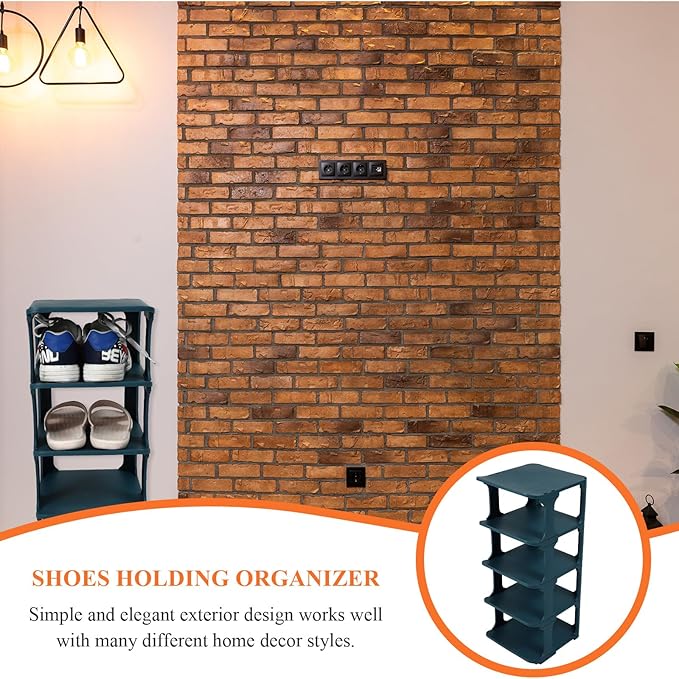 Garneck Multi-layer Plastic Shoe Organizer Rack Sturdy Walkway Storage Shelf for Hallway DIY Combination Compact Space-saving Shoe Holder for Entryway and Closet